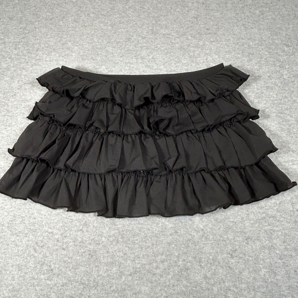 Urban Outfitters Out From Under Cammy Ruffle Skort Womens‎ XS Black Tiered Mini - Picture 3 of 6